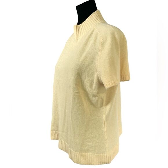 Vintage Cashmere Wool Twinset Size XL Cardigan Cable Knit Butter Yellow - Picture 5 of 9